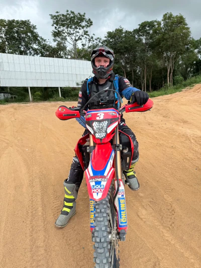 ATV rider gearing up before heading out on an off-road trail near Pattaya